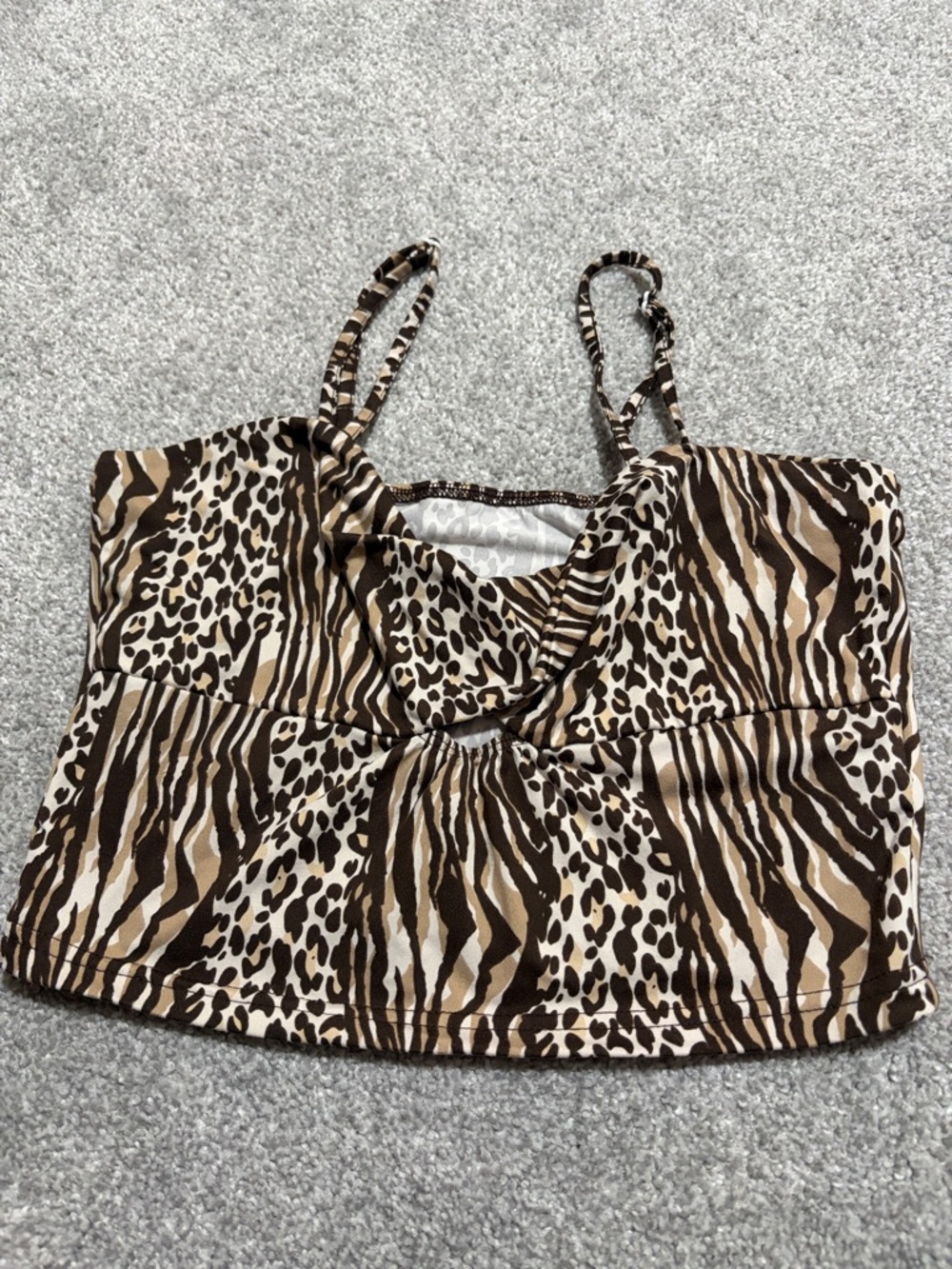 SHEIN Brown Animal Print Cami Top